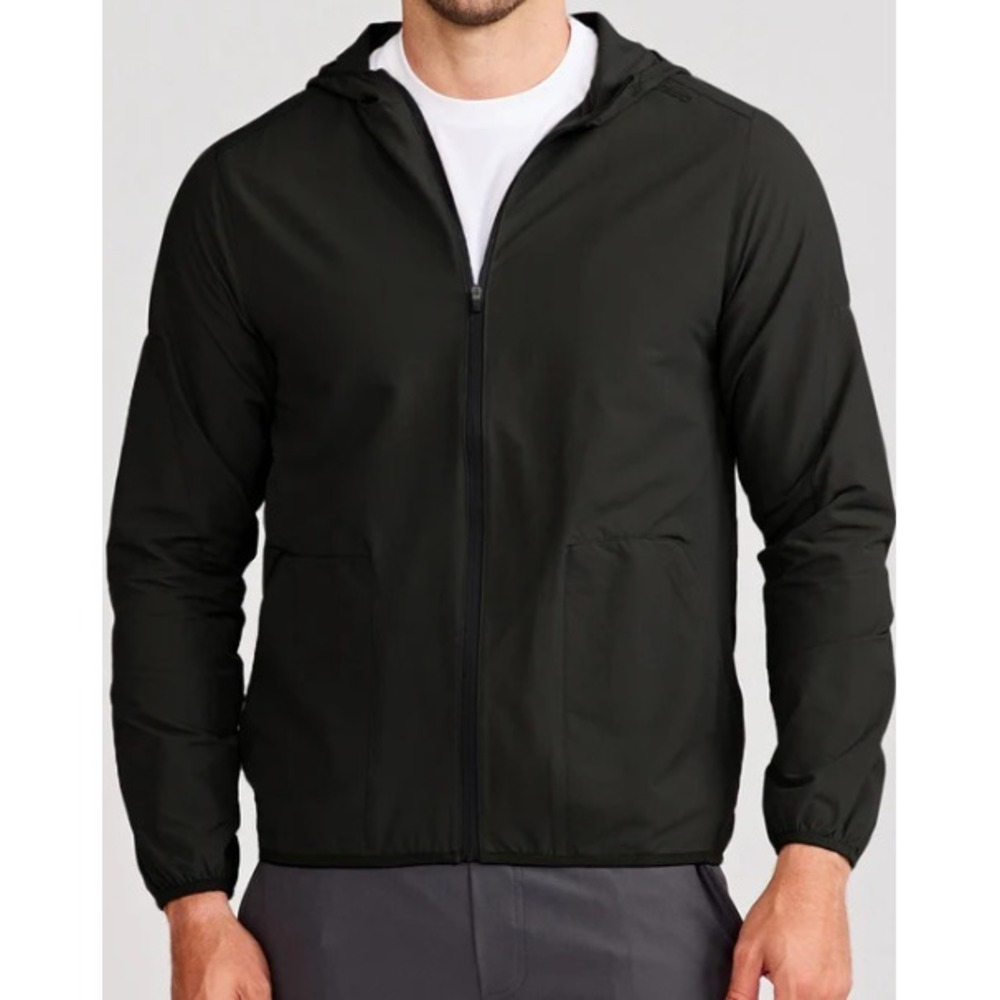 tasc Jacket Swift Hooded Windbreaker Black Lightweight Gorpcore Minimalist Med